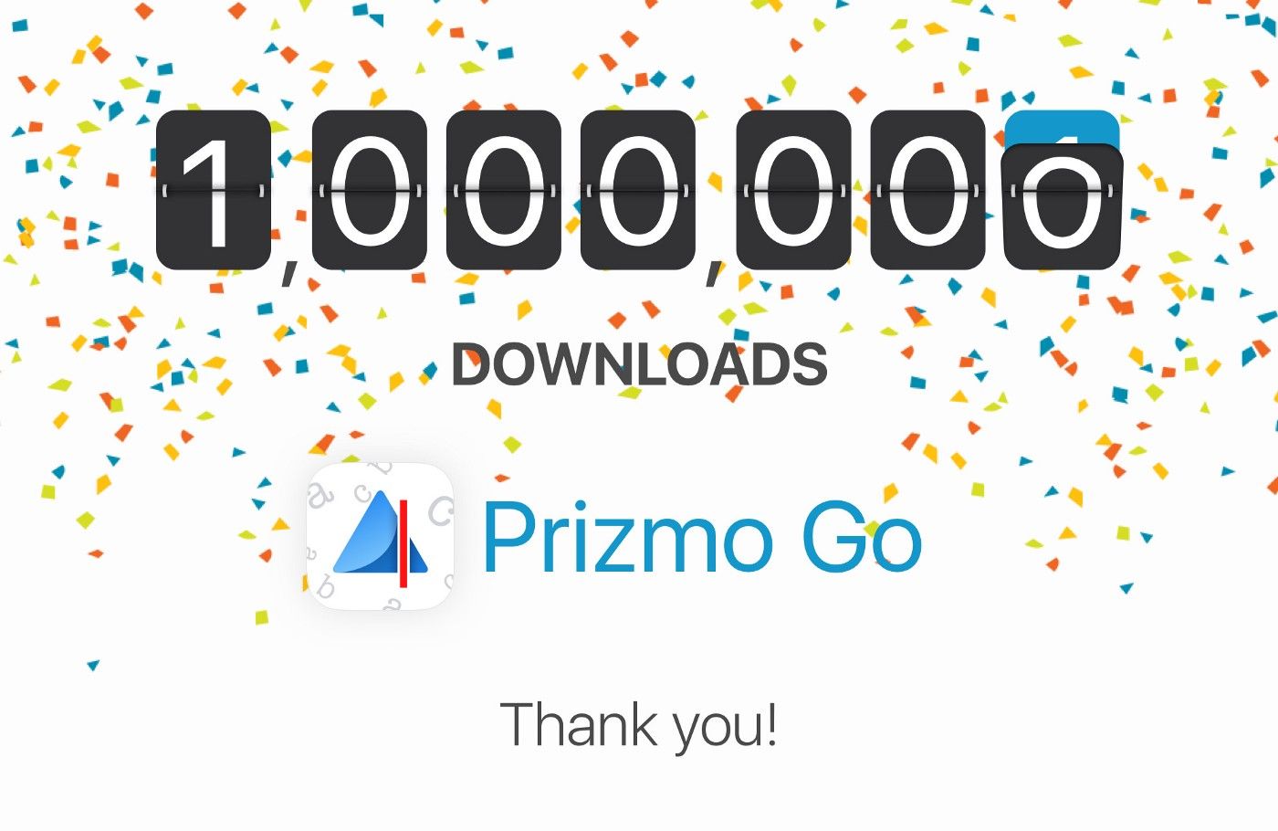 Prizmo Go: One Million Downloads